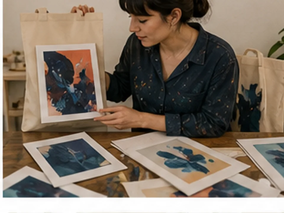 Escena editorial de Crealo para Artistas, productos personalizados y venta bajo demanda