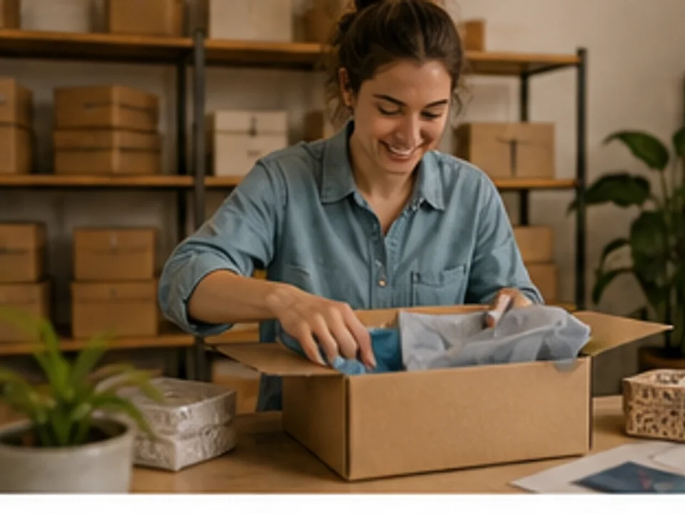 Escena editorial de Crealo para Emprendedores, productos personalizados y venta bajo demanda