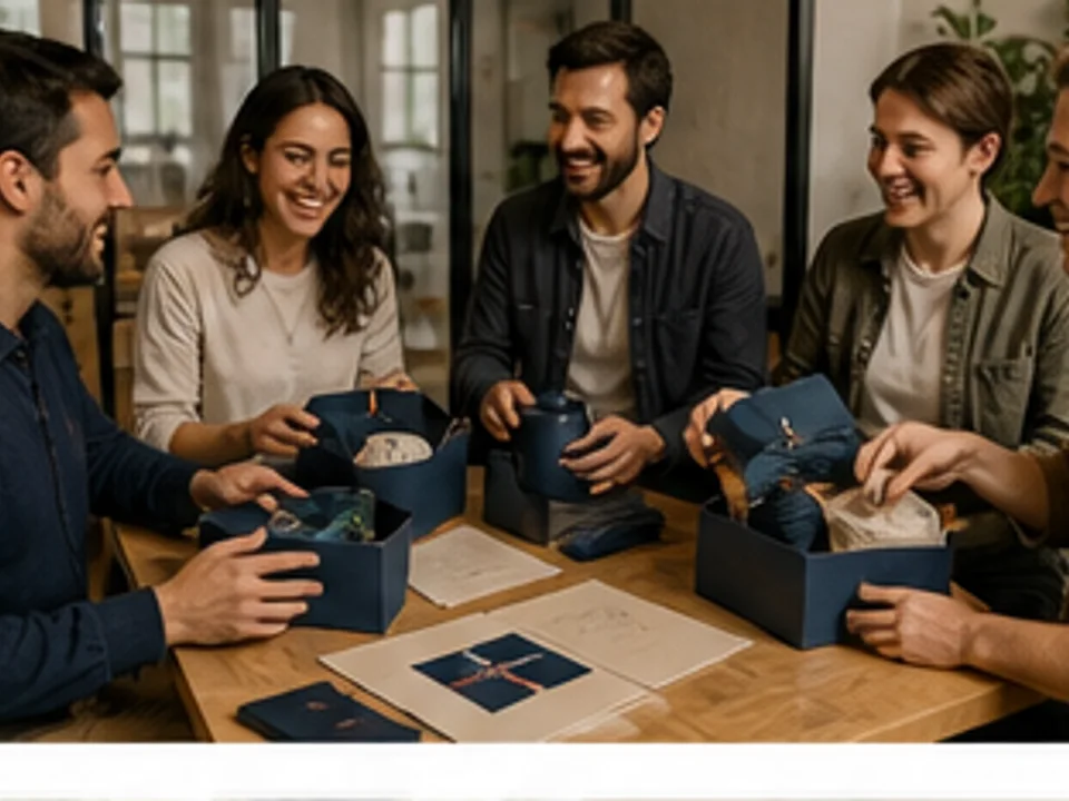 Escena editorial de Crealo para Empresas, productos personalizados y venta bajo demanda