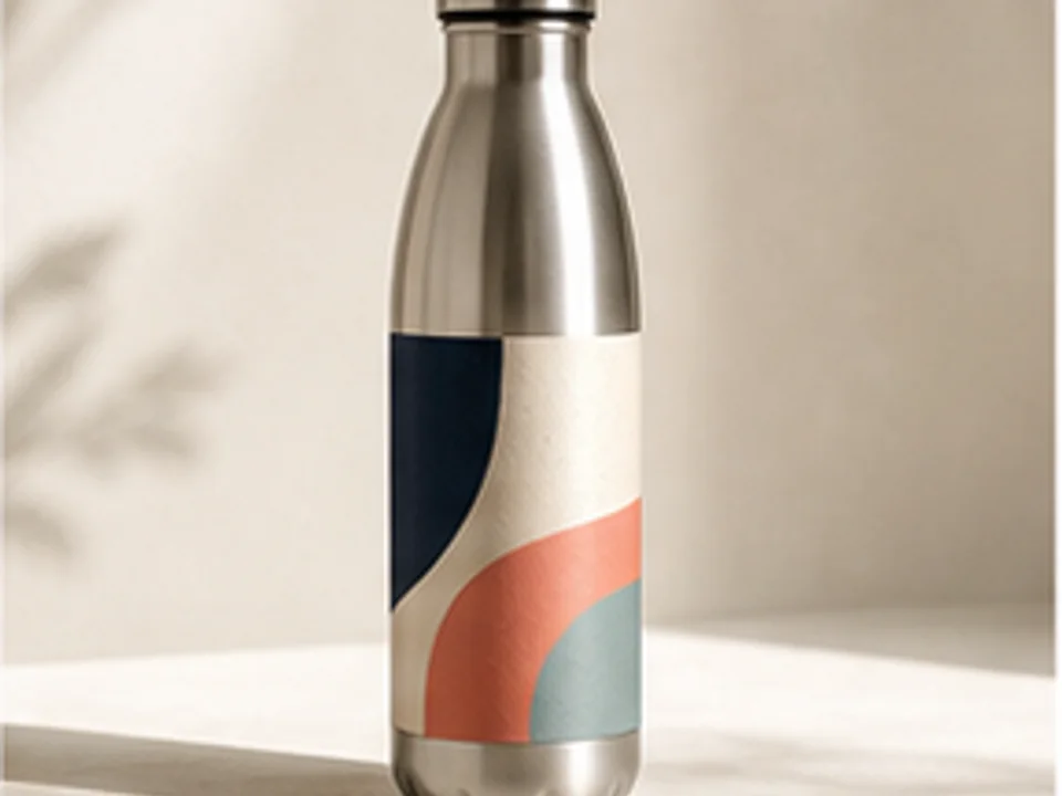 Escena editorial de Crealo para Botellas personalizadas, productos personalizados y venta bajo demanda